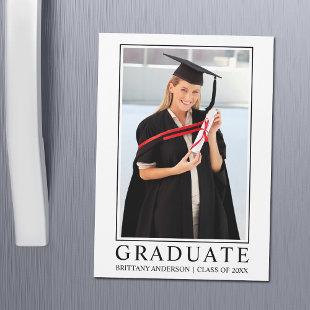 Modern Minimalist Graduation Photo Magnetic Card