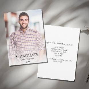 Modern Minimalist Photo Class of 2024 Graduation Invitation