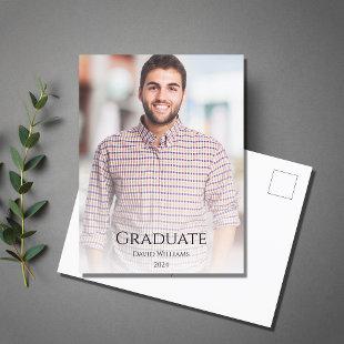 Modern Minimalist Photo Class of 2024 Graduation Invitation Postcard