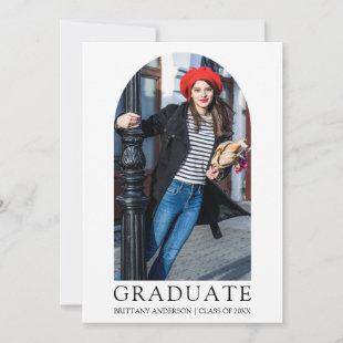 Modern Minimalist Simple Photo Arch Graduation Announcement