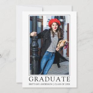 Modern Minimalist Simple Photo Graduation Announcement