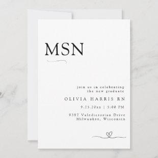 Modern Minimalist Typography Nursing Graduation Invitation