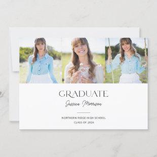 Modern Multi-Photo Script Name Graduation Party Invitation