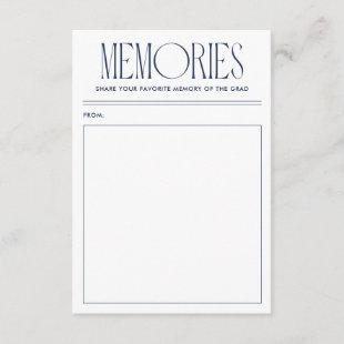 Modern Navy Favorite Memory Graduate Enclosure Card