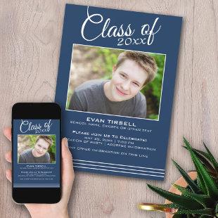 Modern Navy Graduation Party - Ready to Download Invitation