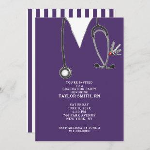 Modern Nurse Graduation Party Invitation