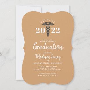 Modern Nursing Graduation 2022 Terracotta Orange Invitation