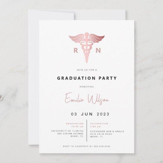 Modern Nursing School Graduation Party Invitation