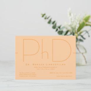 Modern Orange PhD Graduation  Invitation