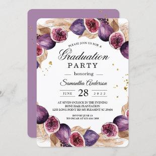 Modern Pampas & Purple Figs Beauty Frame Invitation