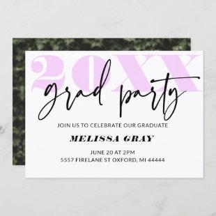 Modern Pastel Ombre Grad Party invitation Lilac