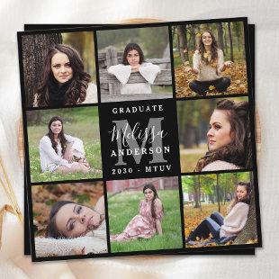 Modern Personalized 8 Photo Collage Graduation  Announcement