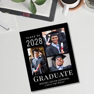 Modern Photo Budget Black Graduation Announcement