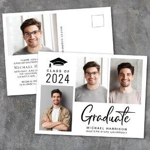 Modern Photo Class of 2024 Graduation Party Invitation Postcard
