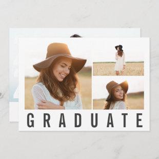 modern photo collage bold graphic graduate announc announcement