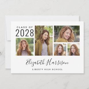 Modern Photo Collage Graduation Announcement