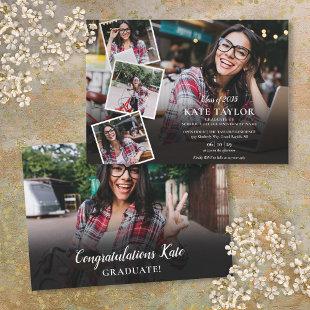 Modern Photo Collage Graduation Invitation