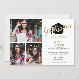 Modern Photo Collage Graduation Party Invitation