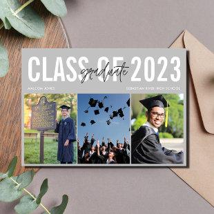 Modern Photo Collage High School Graduation Announcement
