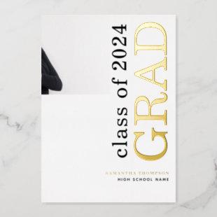 Modern Photo Grad 2024 Gold Real Foil Announcement