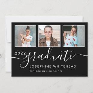 Modern Photo Graduation Black 2022 Announcement