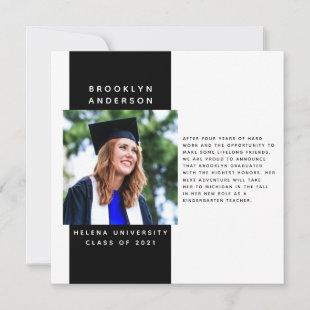 Modern Photo Graduation Message Announcement