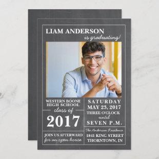 Modern Photo Graduation Party Invitation Cards