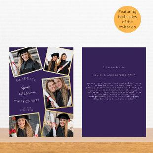 Modern photo  high school graduation  foil invitation