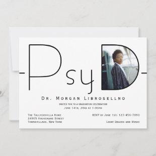 Modern Photo PsyD Graduation Invitation