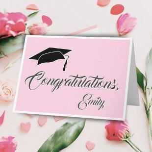 Modern Pink Congratulations Graduation Card