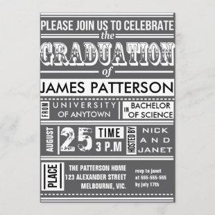 Modern poster graduation party invitation