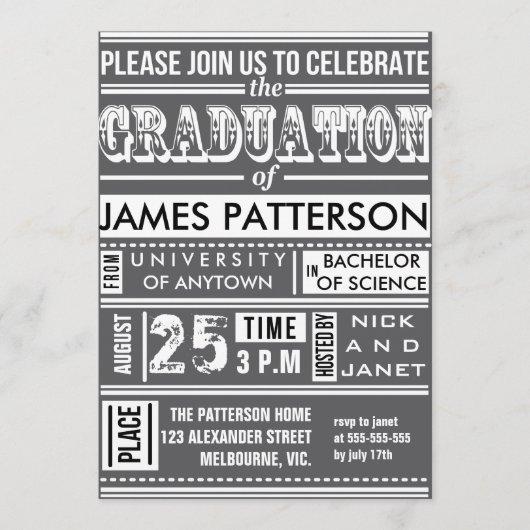 Modern poster graduation party invitation
