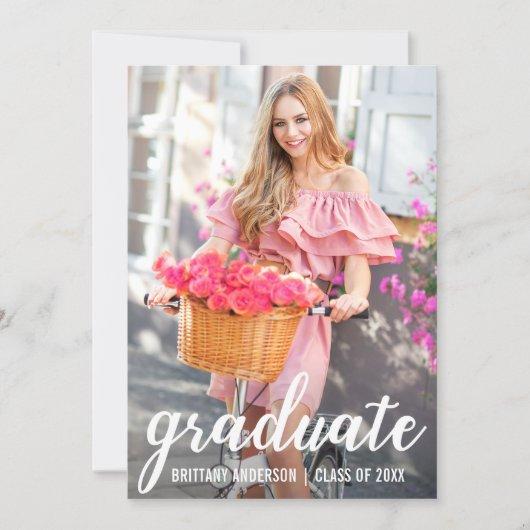 Modern Pretty Graduation Announcement Photo Card