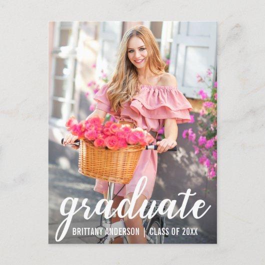 Modern Pretty Graduation Party Invitation Photo Postcard