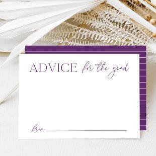 Modern Purple Advice for the Graduate Graduation Enclosure Card