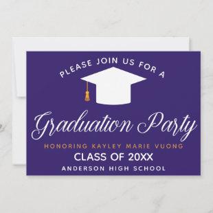 Modern Purple Custom 2024 Graduation Party Invitation