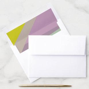 Modern Purple Green Back Photo Invitation Envelope Liner