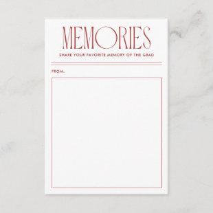 Modern Red Favorite Memory Graduate Enclosure Card