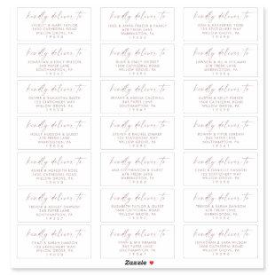 Modern Rose Gold Wedding Guest Address Labels