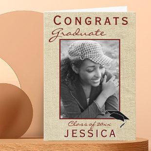 Modern Rustic Congrats Graduate Graduation Photo Card