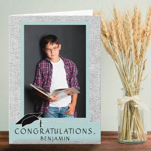 Modern Rustic Congratulations Graduation Photo Card