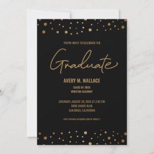 Modern Script Gold Celebrate Graduate Invitation
