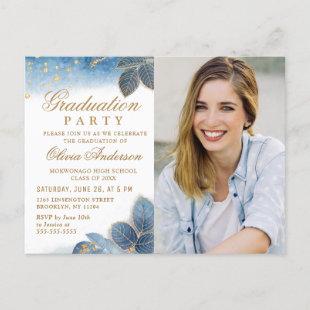 Modern Script PHOTO Graduation Party Invitation Postcard