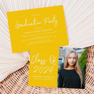 Modern Script Yellow 2024 Graduation Party Invitation