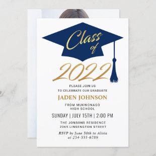 Modern Simple Class of 2022 Photo Graduation Party Invitation