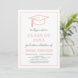 Modern Simple Class of 2023 Graduation Photo  Invitation