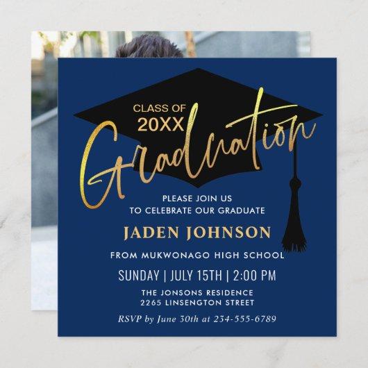 Modern Simple Class of 2023 PHOTO Graduation Party Invitation