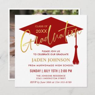 Modern Simple Class of 2024 Graduation Party Photo Invitation