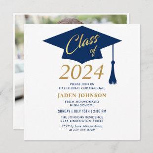 Modern Simple Class of 2024 PHOTO Graduation Party Invitation