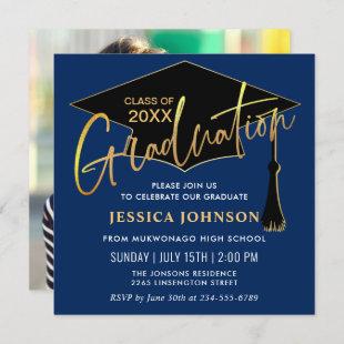 Modern Simple Class of 2024 PHOTO Graduation Party Invitation